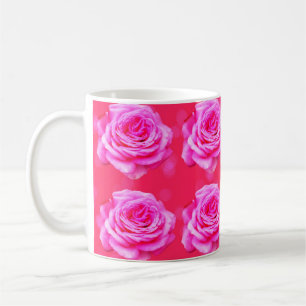 Pink Roses On Sparkle Pink Bokeh, Coffee Mug