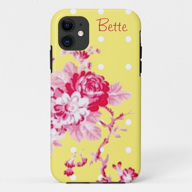 Pink Roses On Yellow  Case-Mate iPhone Case (Back)