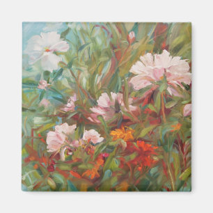 Pink roses painting Magnet