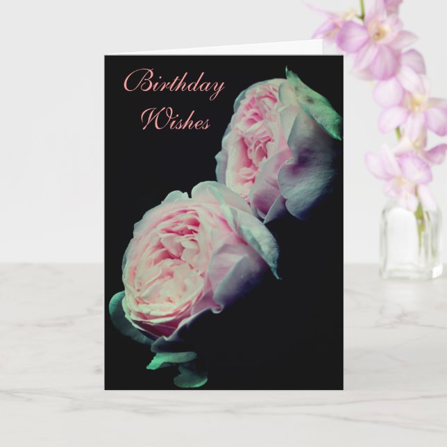 Pink Roses Pair Birthday  Card (Orchid)
