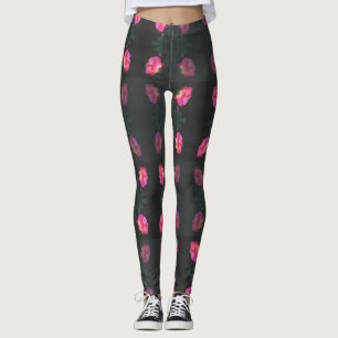Pink Roses Pattern Leggings
