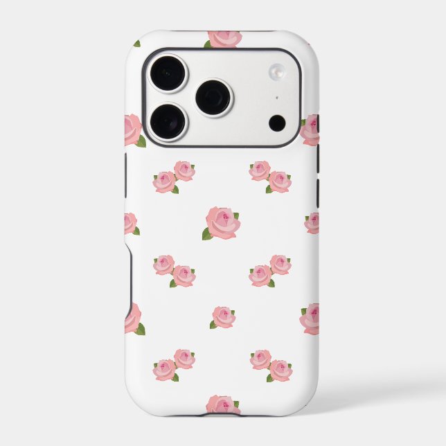 Pink Roses Pattern on White (Back)