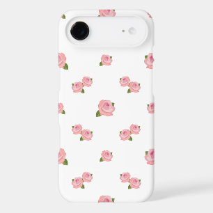 Pink Roses Pattern on White