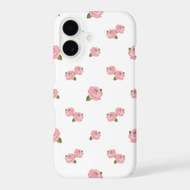 Pink Roses Pattern on White (Back)