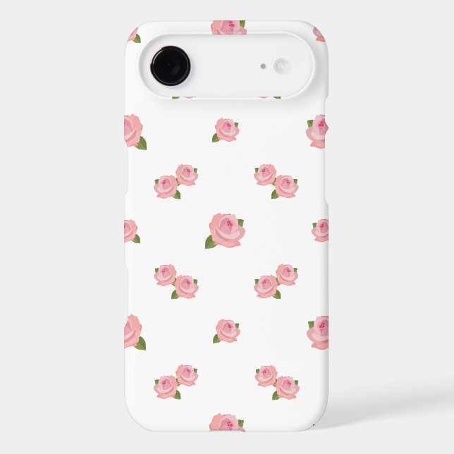 Pink Roses Pattern on White (Back)