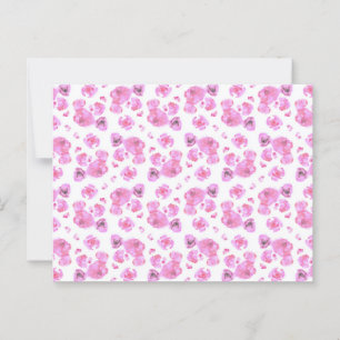 Pink Roses Patterned Postcard