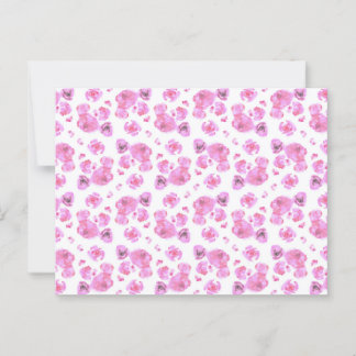 Pink Roses Patterned Postcard