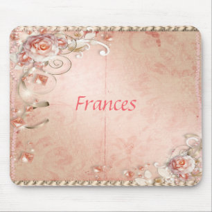 Pink Roses, Pearls & Gems Mouse Pad