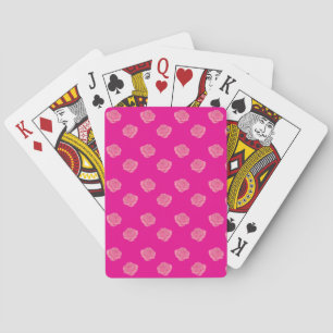 Pink roses playing cards