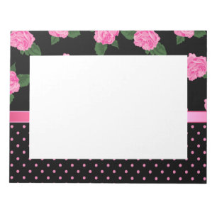 Pink Roses & Polka Dots Notepad