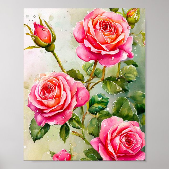 Pink roses poster (Front)