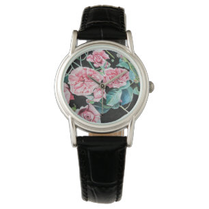 Pink Roses Rose floral flowers watercolor Watch