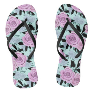  pink roses, roses , turquoise background  thongs
