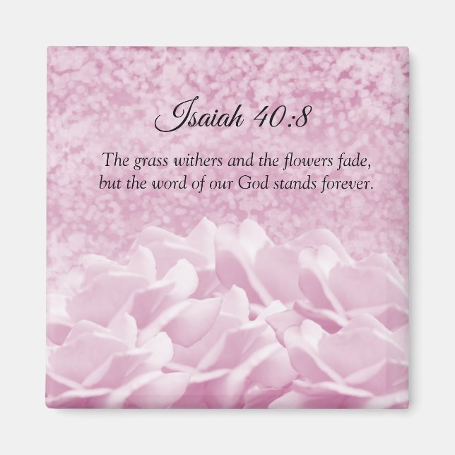 Pink Roses Scripture Verse Isaiah  Magnet (Front)