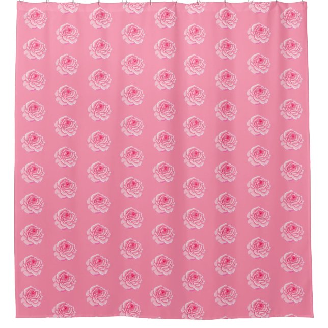 Pink roses shower curtain (Front)