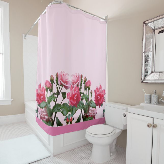 PINK ROSES  SHOWER CURTAIN (In Situ)
