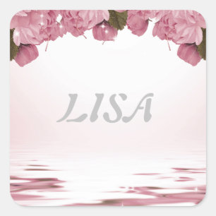 PINK ROSES SQUARE STICKER