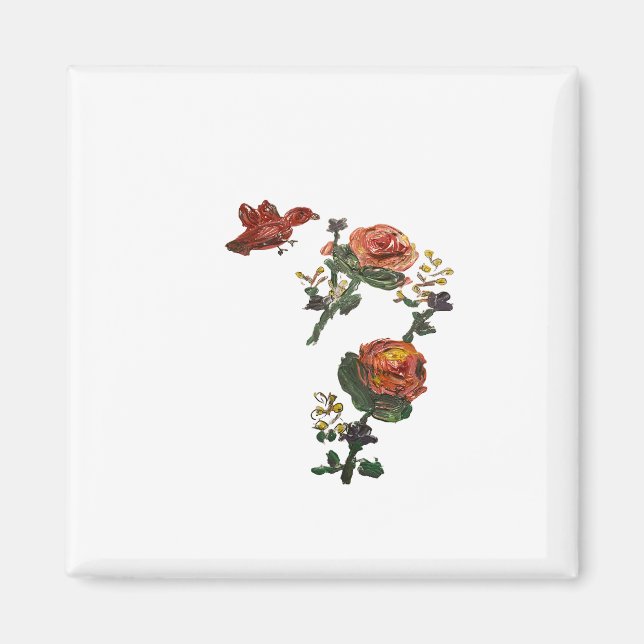 Pink Roses Sticker Magnet (Front)