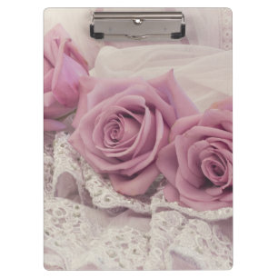 Pink Roses Still Life Clipboard