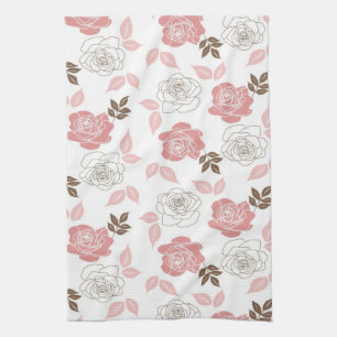 Pink Roses Tea Towel
