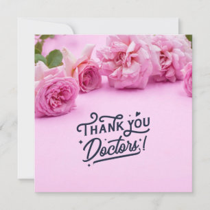 Pink roses Thank you card for Doctor