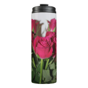 Pink roses thermal tumbler