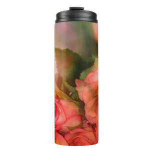 Pink Roses Thermal Tumbler