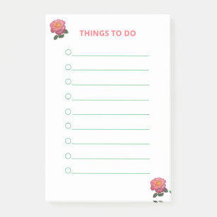 Pink Roses Things To Do Post-it Notes