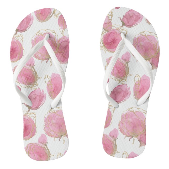 Pink roses thongs (Footbed)