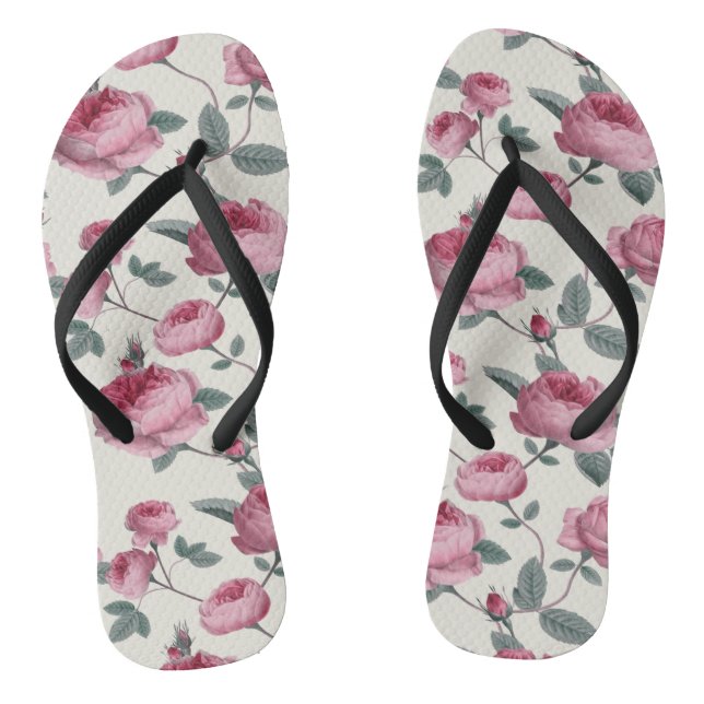 Pink Roses Thongs (Footbed)