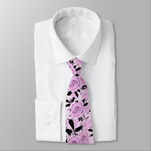 Pink roses Tie