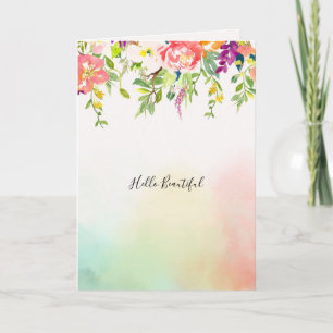 Pink Roses Tie Dye Floral Card