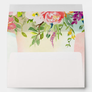 Pink Roses Tie Dye Floral Envelope