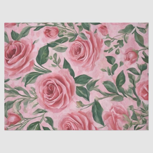 Pink Roses Tissue Paper (Front)
