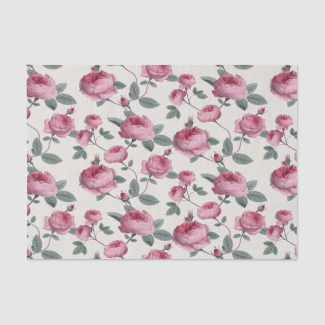 Pink Roses Tissue Paper (Front)