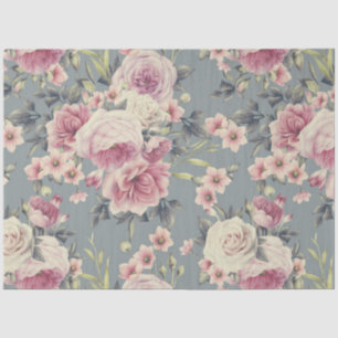 pink roses tissue paper