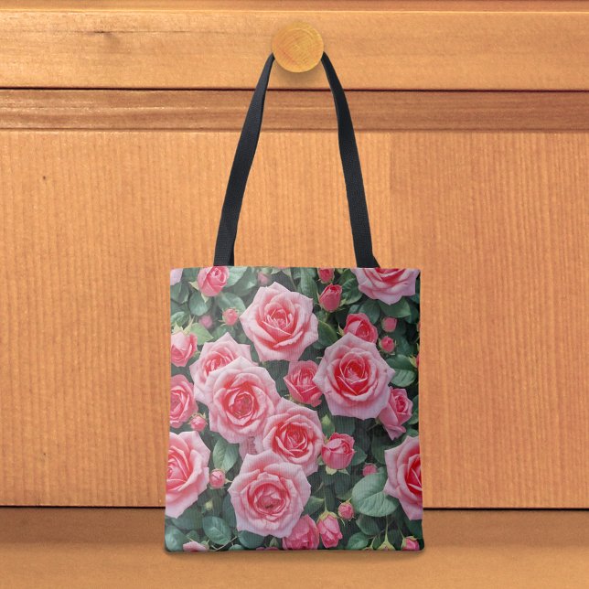 Pink Roses Tote Bag (Tote bag with pink roses)