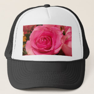 Pink roses trucker hat