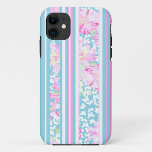 Pink Roses, Turquoise Stripes: iPhone 5/5s Case