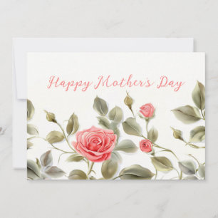 Pink Roses Vintage Mother's Day Card