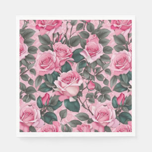 Pink Roses Vintage Pretty Paper Napkins