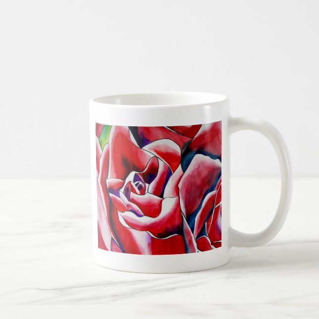 Pink Roses watercolor art painting Coffee Mug (Right)