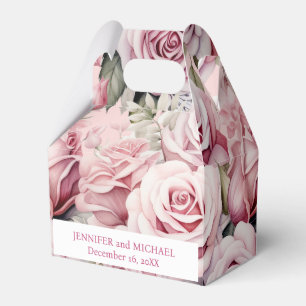 Pink Roses Watercolor Favour Boxes
