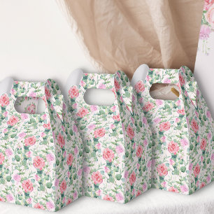 Pink Roses Watercolor Floral Vintage Garden Favour Box