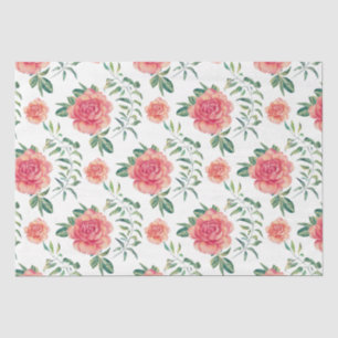 Pink Roses Watercolors Illustration Tissue Paper