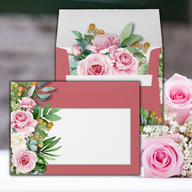Pink Roses Wedding Envelope (Creator Uploaded)