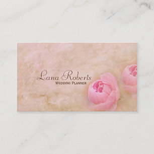 Pink Roses Wedding Planner Business Cards