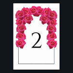 Pink Roses Wedding Table Number Card<br><div class="desc">This design features rustic pink roses. The pink roses are complimented by an elegant black lined border. The pink tones of the rose flowers create a rustic floral country garden feel. Elegant wedding table number card design with modern elements. Matching wedding invitations and other stationery items are also available. Customise...</div>
