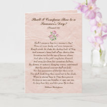 Pink Roses, William Shakespeare Love Poem Card