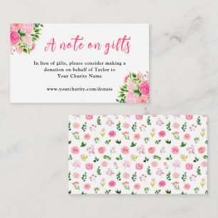 Pink Roses with Foliage Birthday A Note On Gifts Enclosure Card